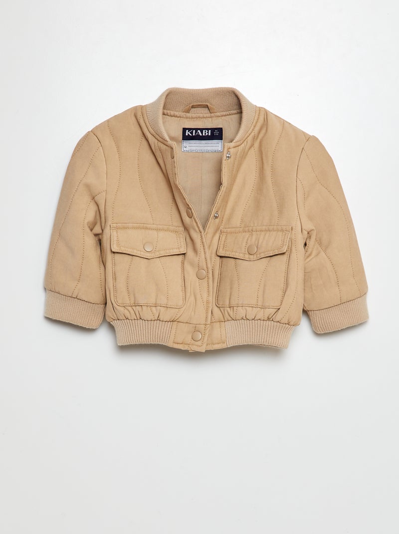 Veste matelassée pressionnée BEIGE - Kiabi