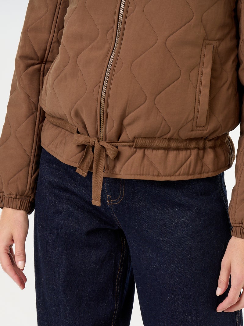 Veste matelassée resserable à la taille Marron - Kiabi