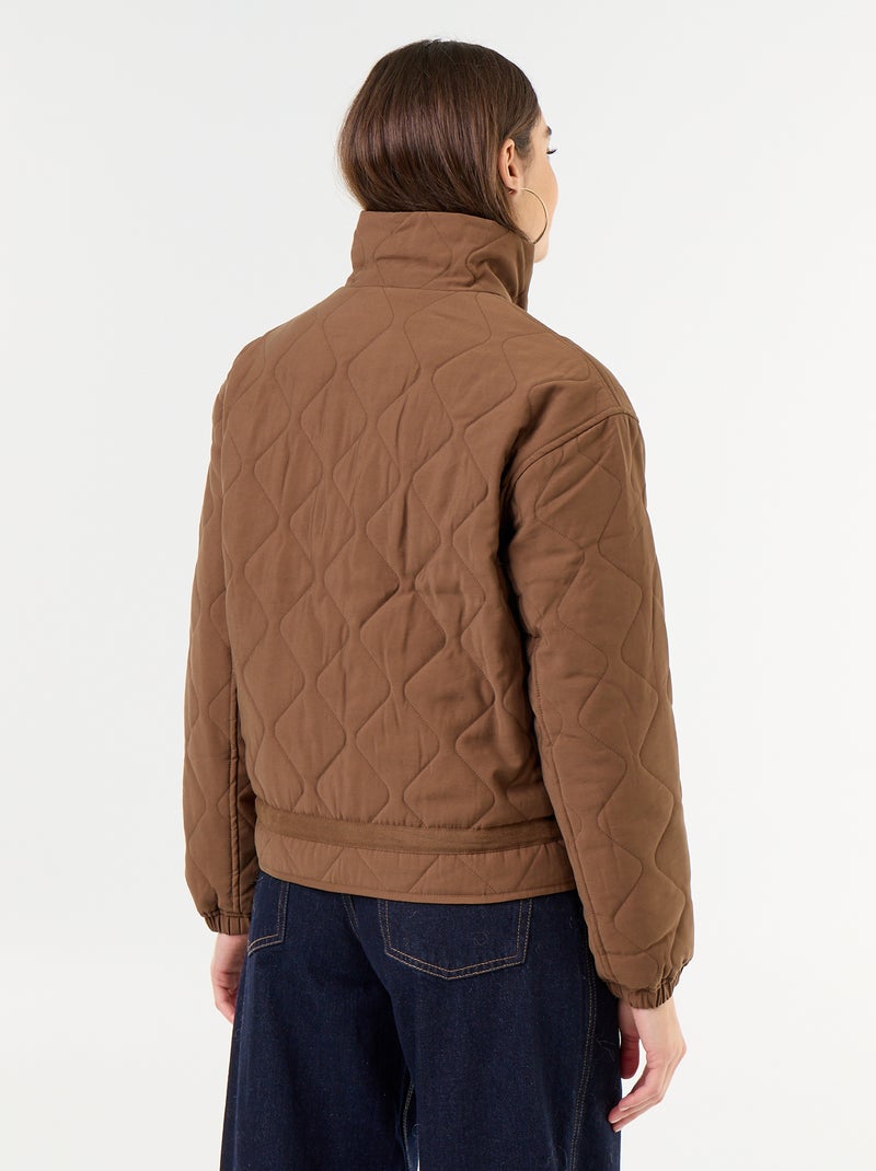 Veste matelassée resserable à la taille Marron - Kiabi