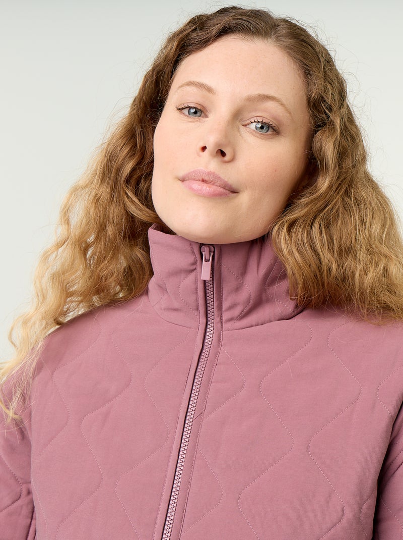 Veste matelassée resserable à la taille Rose - Kiabi
