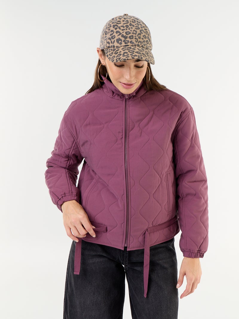 Veste matelassée resserable à la taille Violet - Kiabi