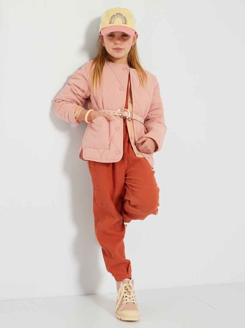 Veste matelassée rose - Kiabi