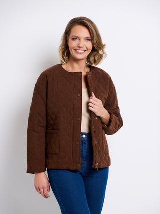 Veste matelassée sans col à pressions