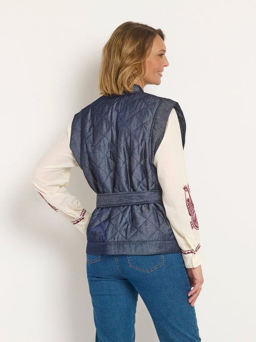 Veste matelassée sans manches avec ceinture - Afibel - Kiabi