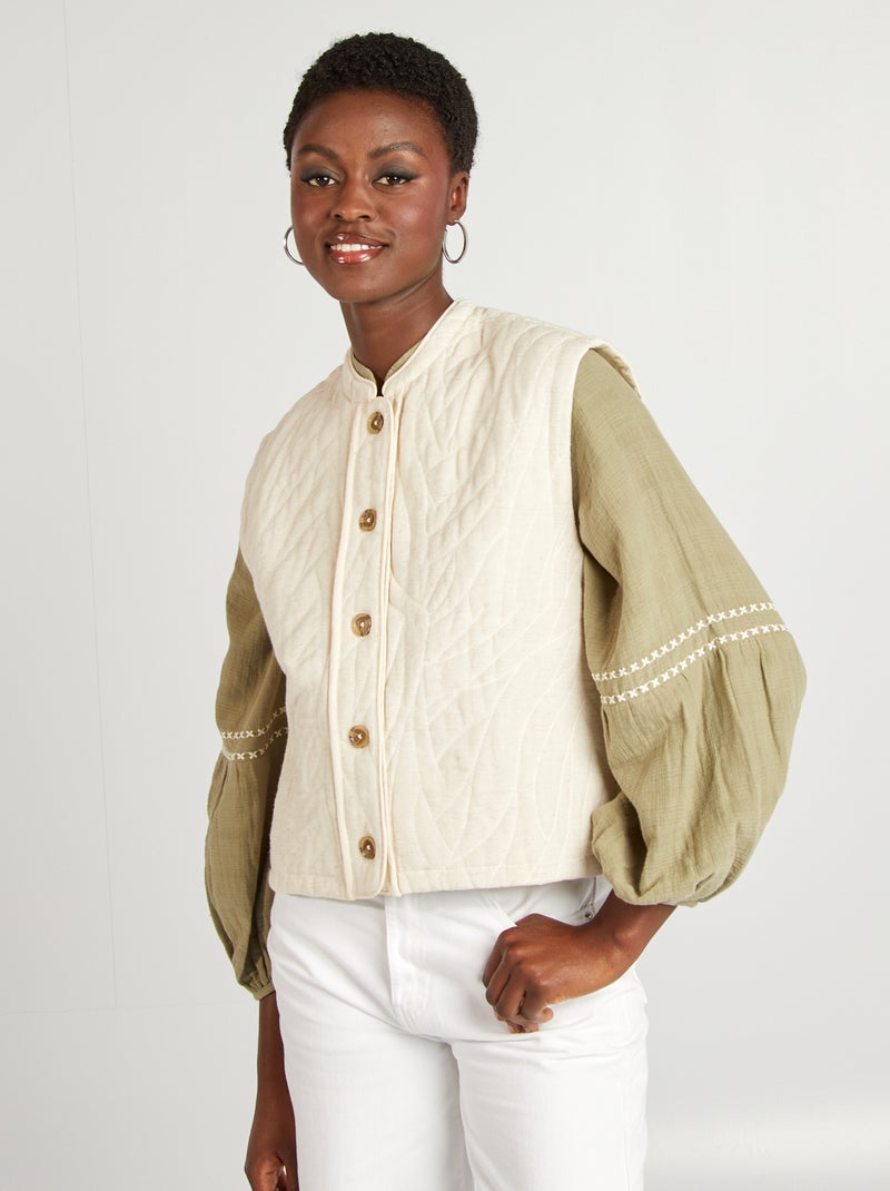 Veste matelassée sans manches Blanc - Kiabi