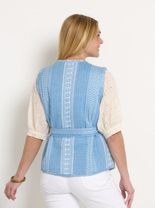 Veste matelassée sans manches détails strass - Kiabi