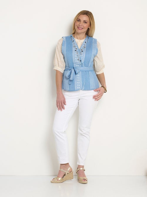 Veste matelassée sans manches détails strass - Kiabi