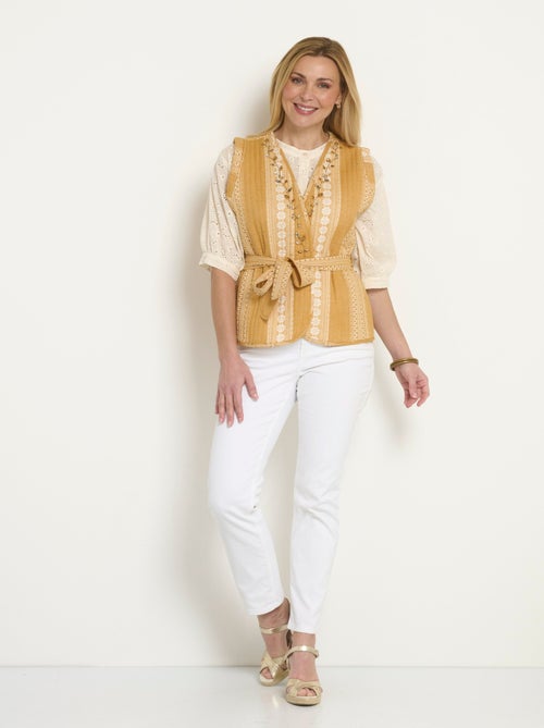 Veste matelassée sans manches détails strass - Kiabi