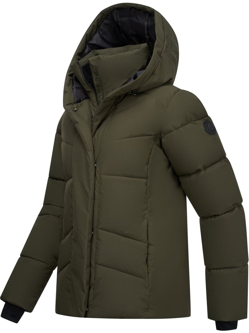 Veste matelassée unie à capuche ajustable lustre - dare 2b Vert kaki - Kiabi