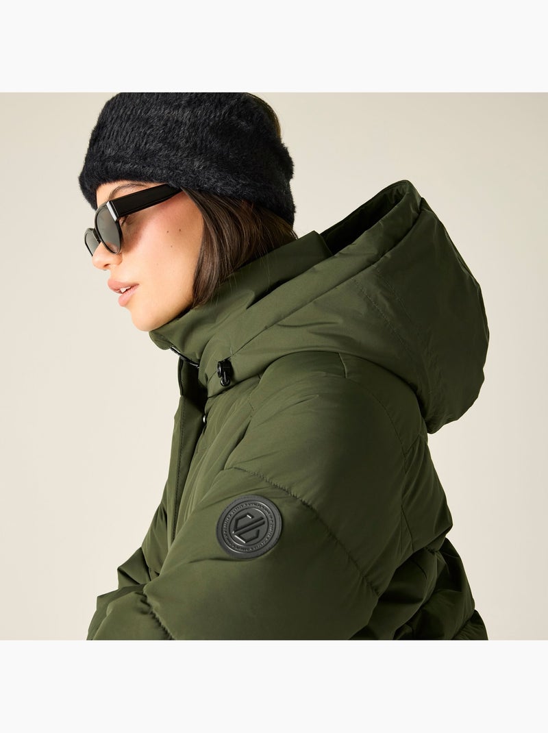 Veste matelassée unie à capuche ajustable lustre - dare 2b Vert kaki - Kiabi