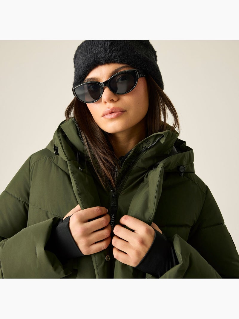 Veste matelassée unie à capuche ajustable lustre - dare 2b Vert kaki - Kiabi