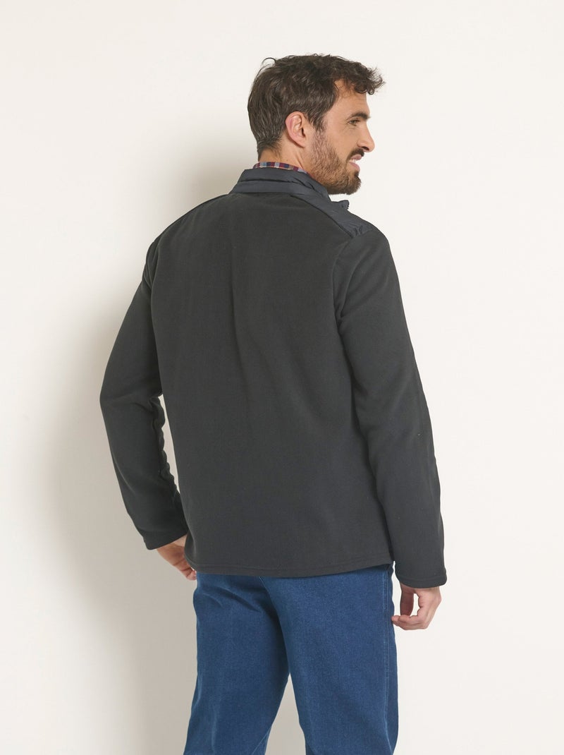 Veste matelassée zippée détails polaire - Afibel Noir - Kiabi