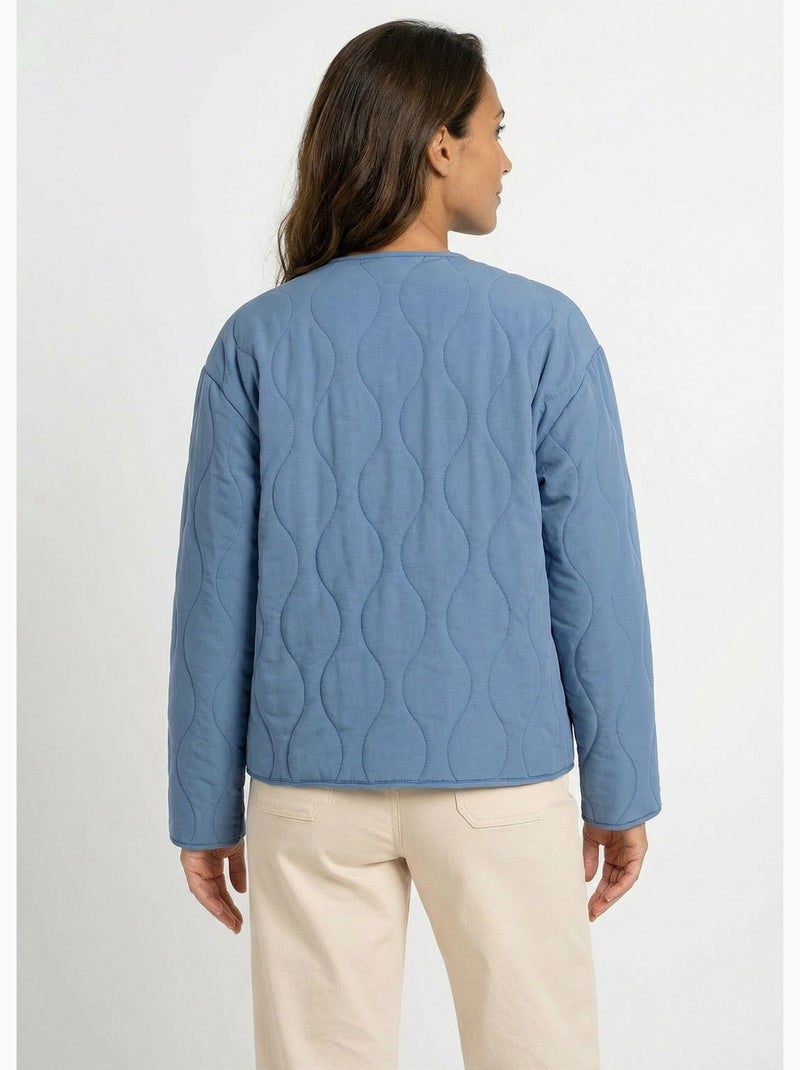 Veste matelassée zippée sans col - afibel Bleu - Kiabi