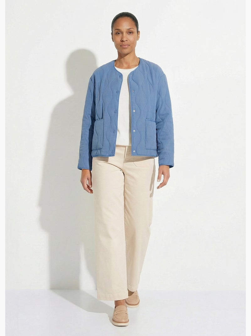 Veste matelassée zippée sans col - afibel Bleu - Kiabi