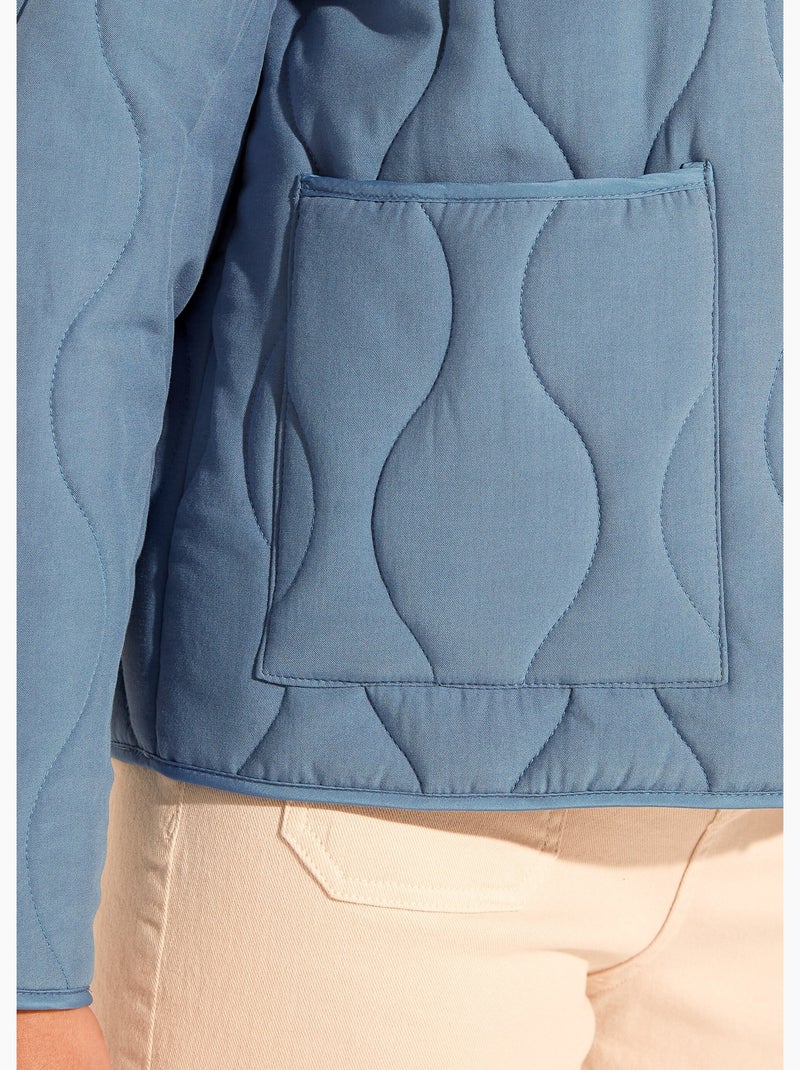 Veste matelassée zippée sans col - afibel Bleu - Kiabi