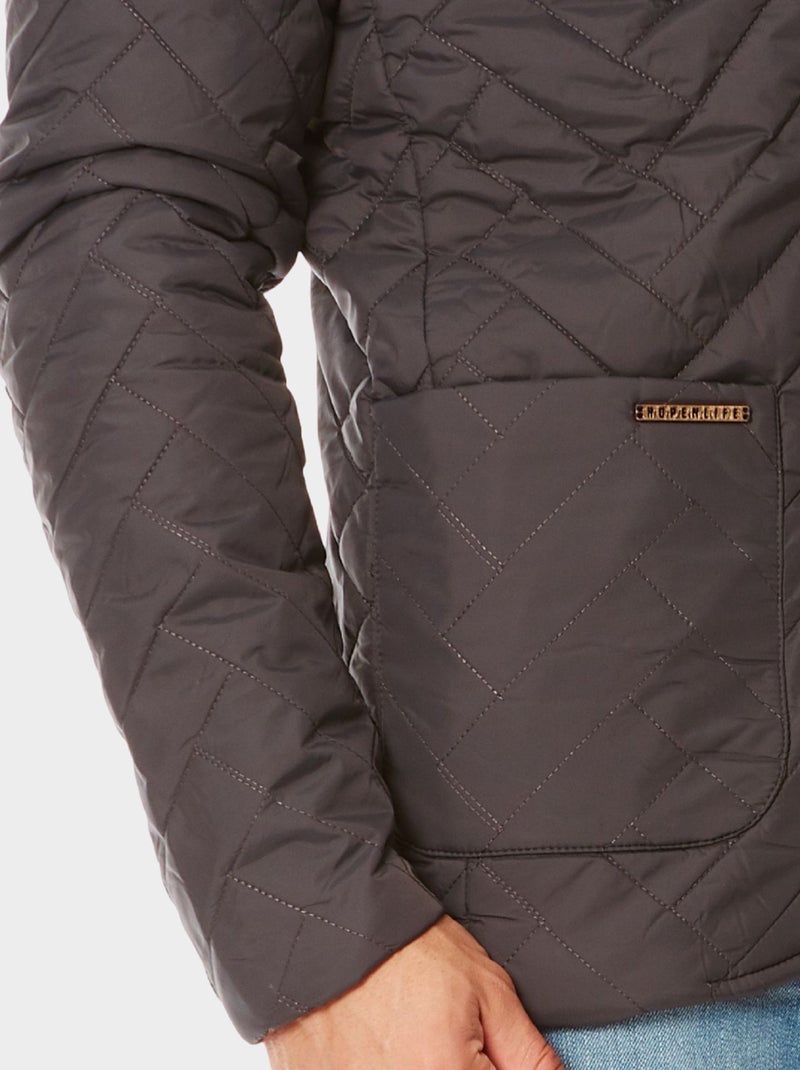 Veste matellassé boutonnée Gris - Kiabi