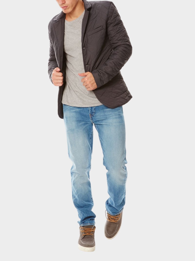 Veste matellassé boutonnée Gris - Kiabi