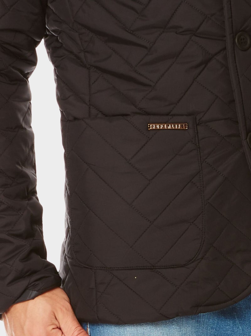 Veste matellassé boutonnée Noir - Kiabi