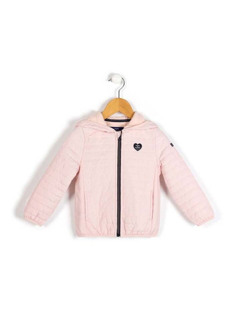 Veste matellassée rose à capuche Fille Rose clair - Kiabi