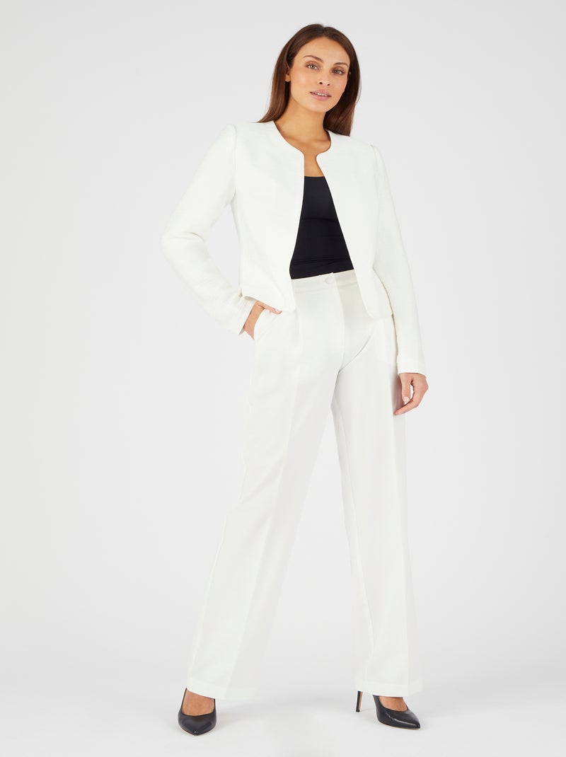 Veste matière reliéfée plissée - Damart Blanc cassé - Kiabi