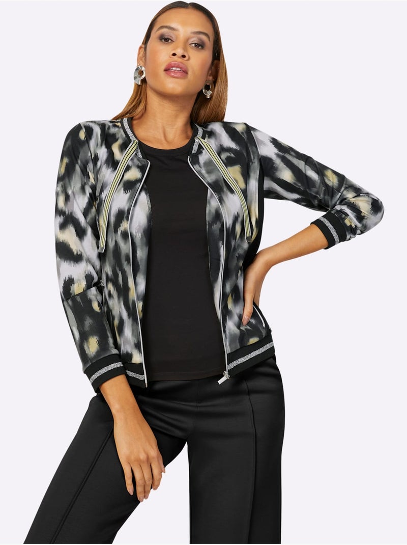 Veste Matière Sweat - Taille Standard - Witt Gris Jaune - Kiabi