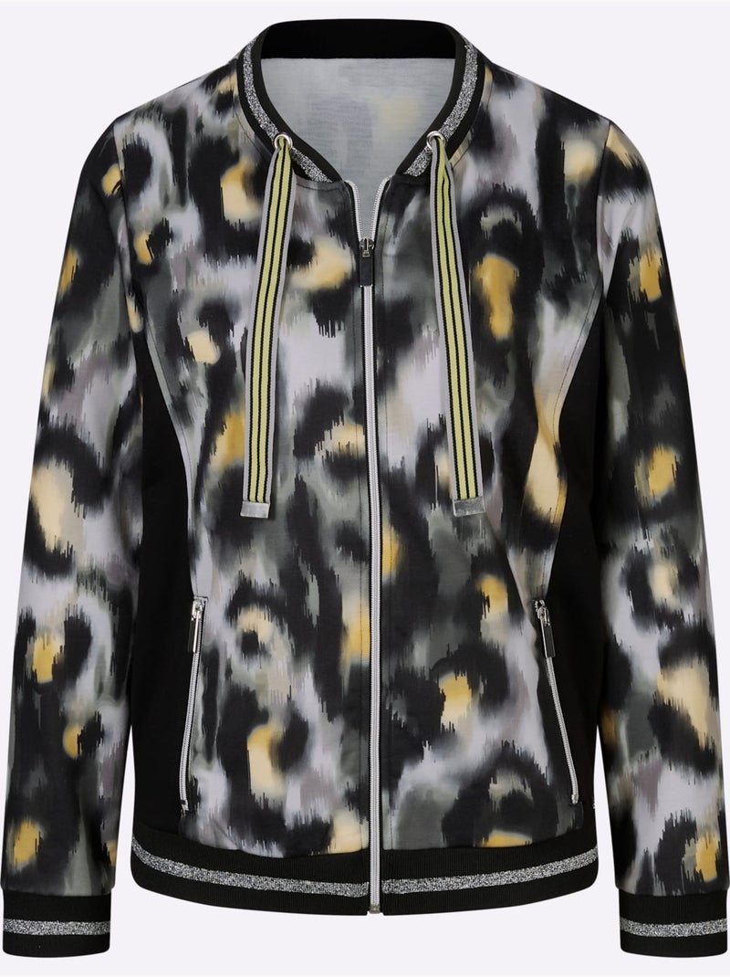Veste Matière Sweat - Taille Standard - Witt Gris Jaune - Kiabi
