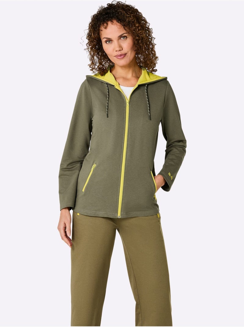Veste Matière Sweat - Taille Standard - Witt Kaki - Kiabi