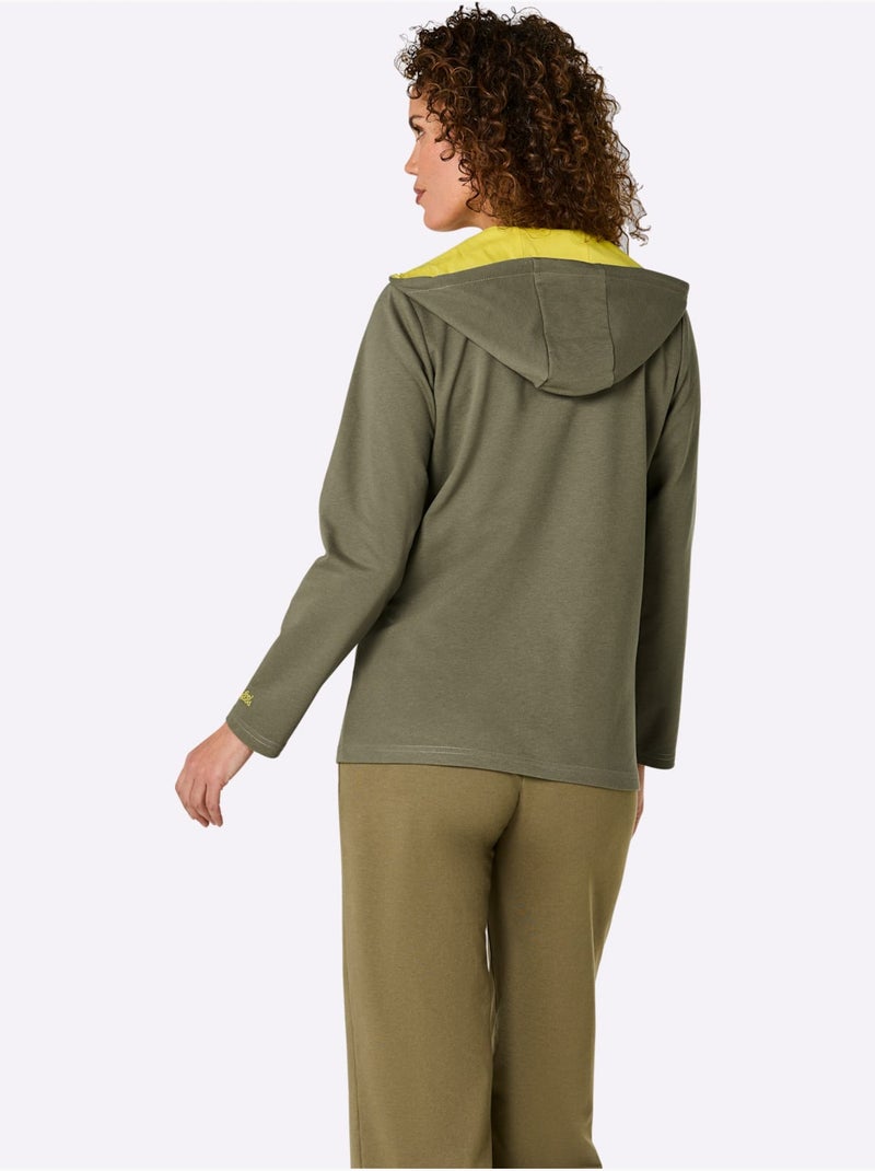 Veste Matière Sweat - Taille Standard - Witt Kaki - Kiabi