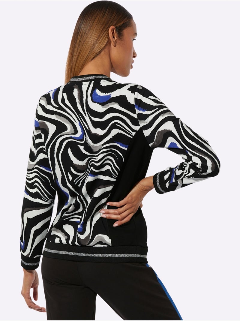 Veste Matière Sweat - Taille Standard - Witt Noir Bleu - Kiabi