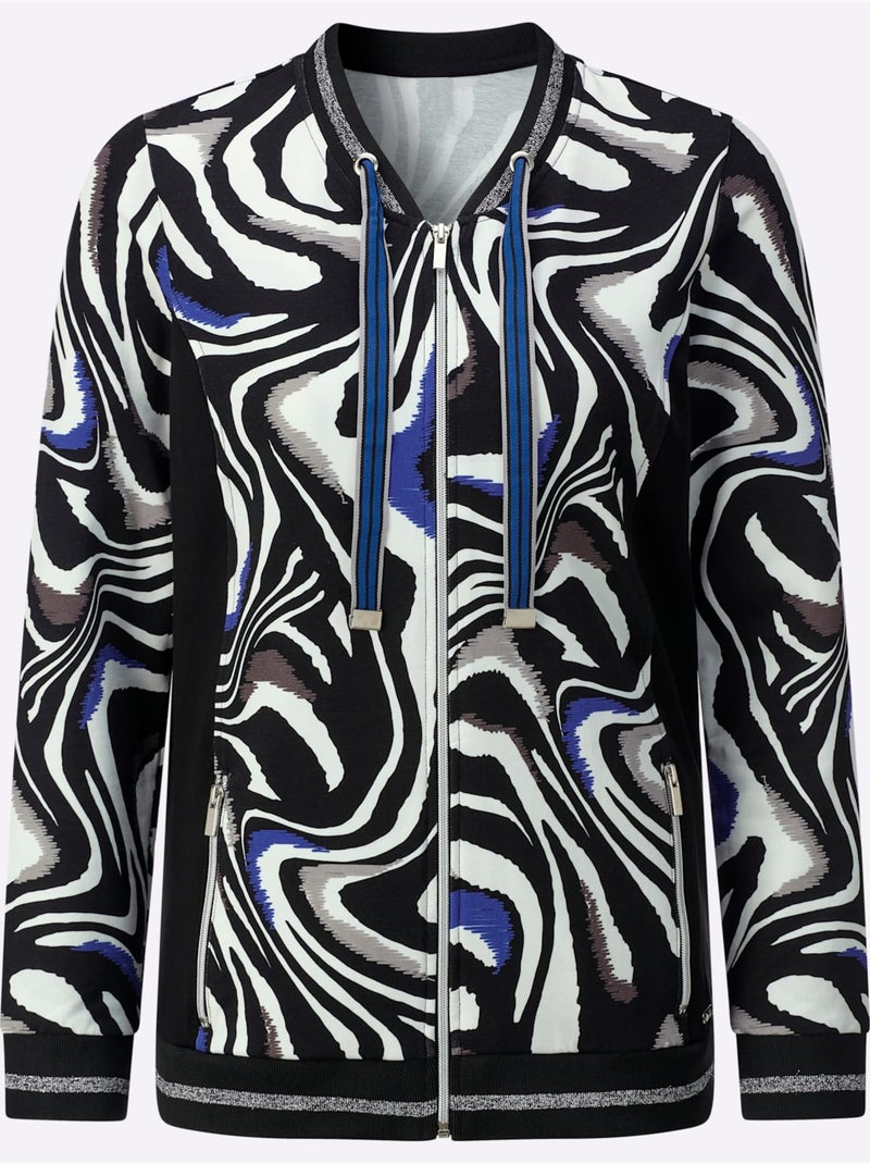 Veste Matière Sweat - Taille Standard - Witt Noir Bleu - Kiabi
