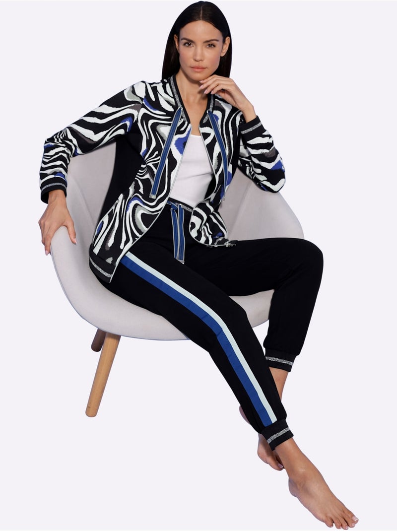 Veste Matière Sweat - Taille Standard - Witt Noir Bleu - Kiabi
