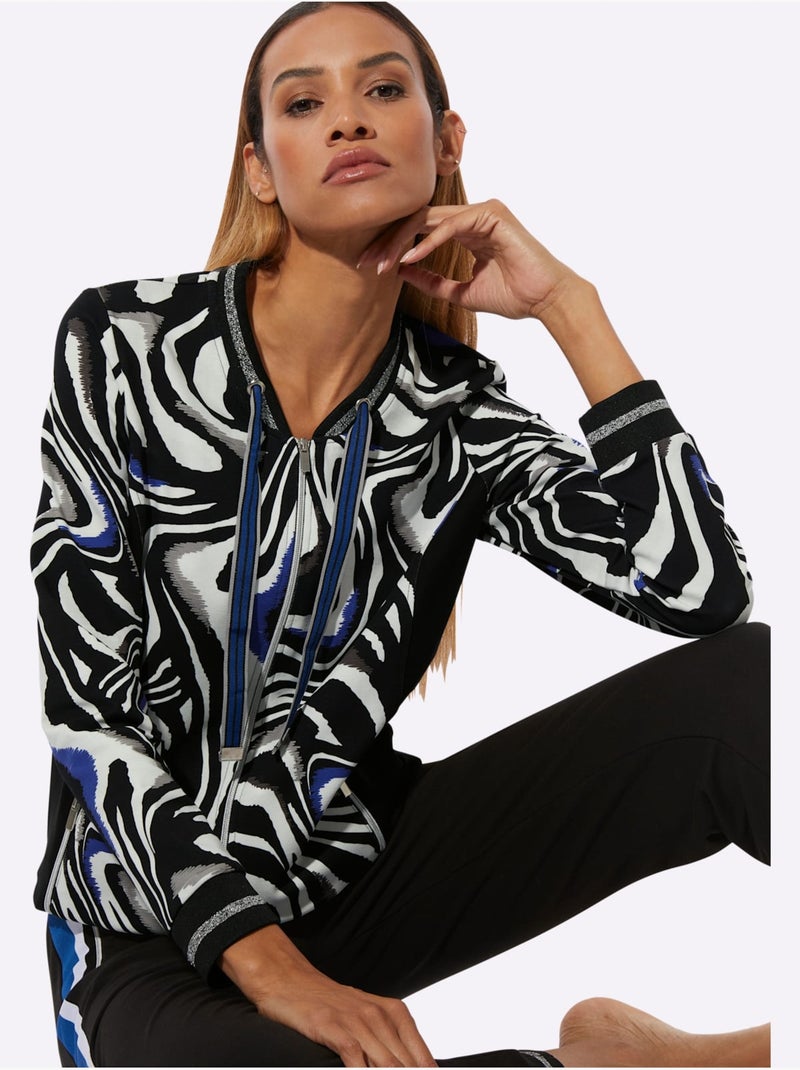 Veste Matière Sweat - Taille Standard - Witt Noir Bleu - Kiabi