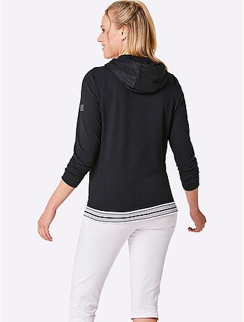 Veste matière sweat en coupe hoodie avec capuche et poches zippées - Taille standard - Witt