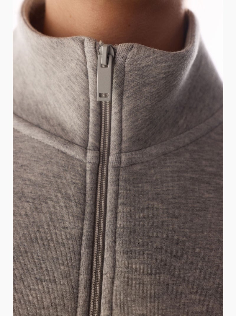 Veste mel en scuba avec détail de poche et manches longues penti Gris clair - Kiabi