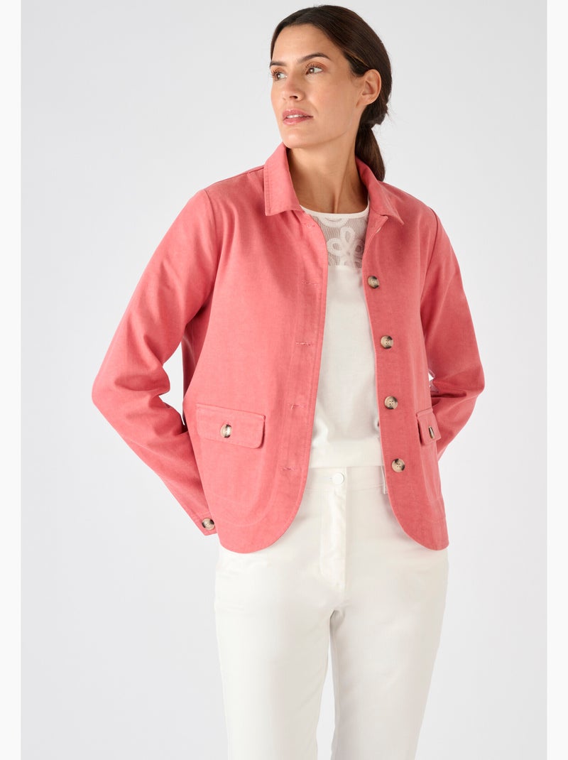Veste mélange Lyocell Tencel(TM) et coton - Damart Rose - Kiabi