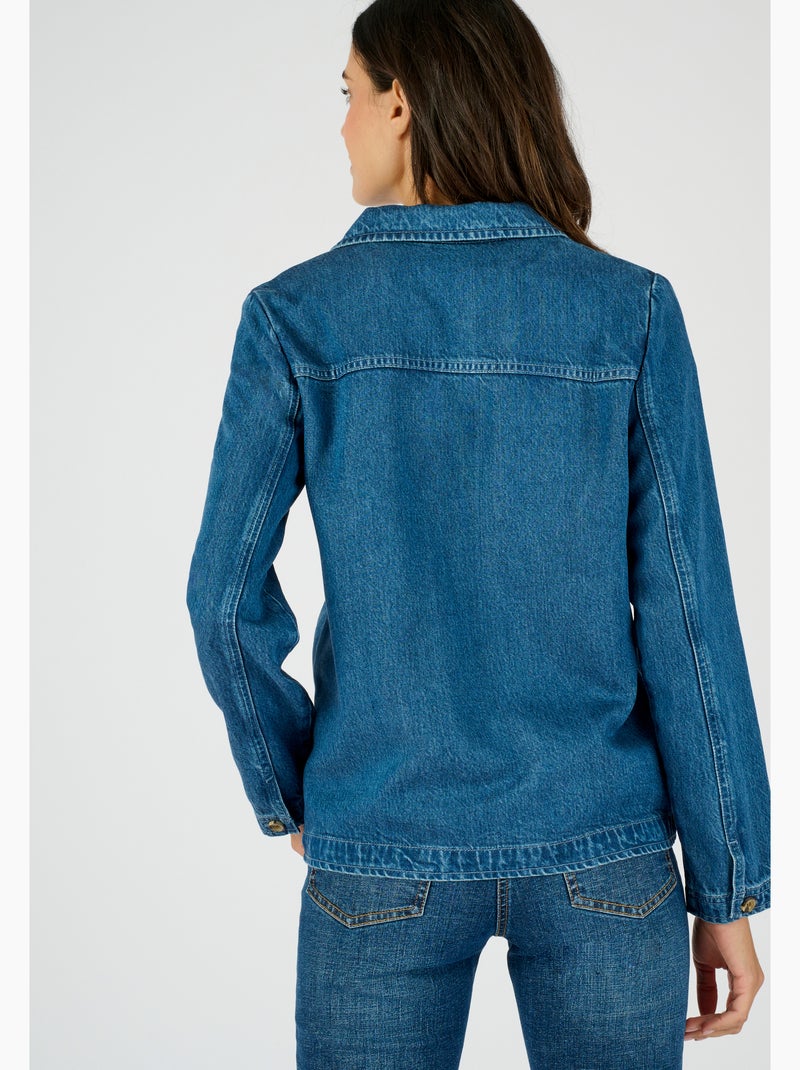 Veste mélange lyocell tencel(tm) et viscose - damart Bleu denim - Kiabi