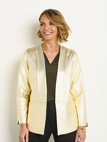 Veste métallisée bord à bord style blazer