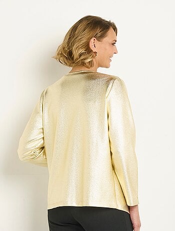 Veste métallisée bord à bord style blazer