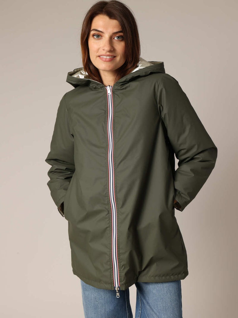 Veste mi-longue réversible 'Deeluxe' Kaki - Kiabi