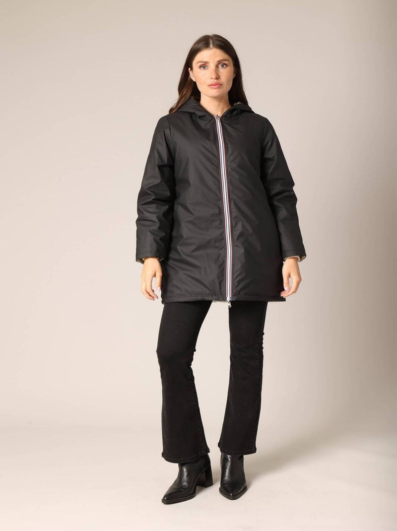 Veste mi-longue réversible 'Deeluxe' Noir - Kiabi