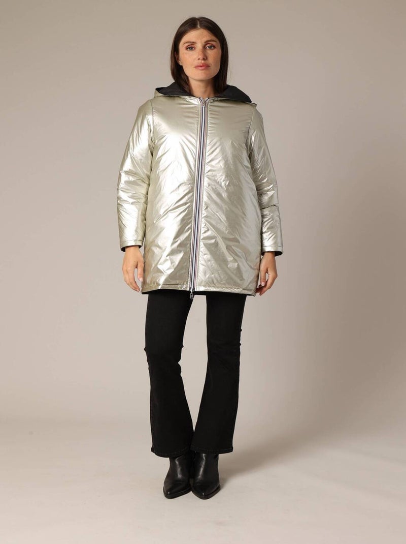 Veste mi-longue réversible 'Deeluxe' Noir - Kiabi