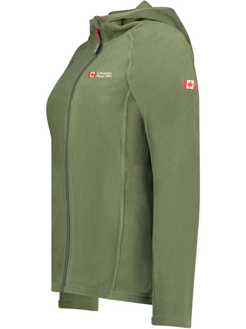 Veste micro-polaire à capuche tugoodeak – canadian peak Kaki - Kiabi