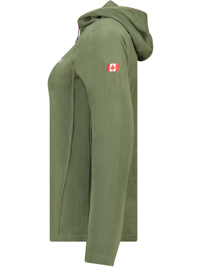 Veste micro-polaire à capuche tugoodeak – canadian peak Kaki - Kiabi