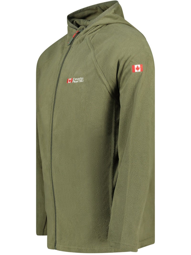 Veste micro-polaire à capuche tugoodeak – canadian peak Kaki - Kiabi