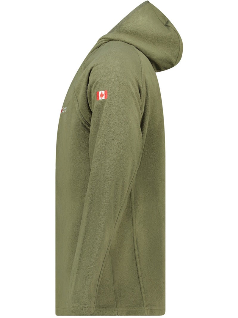 Veste micro-polaire à capuche tugoodeak – canadian peak Kaki - Kiabi