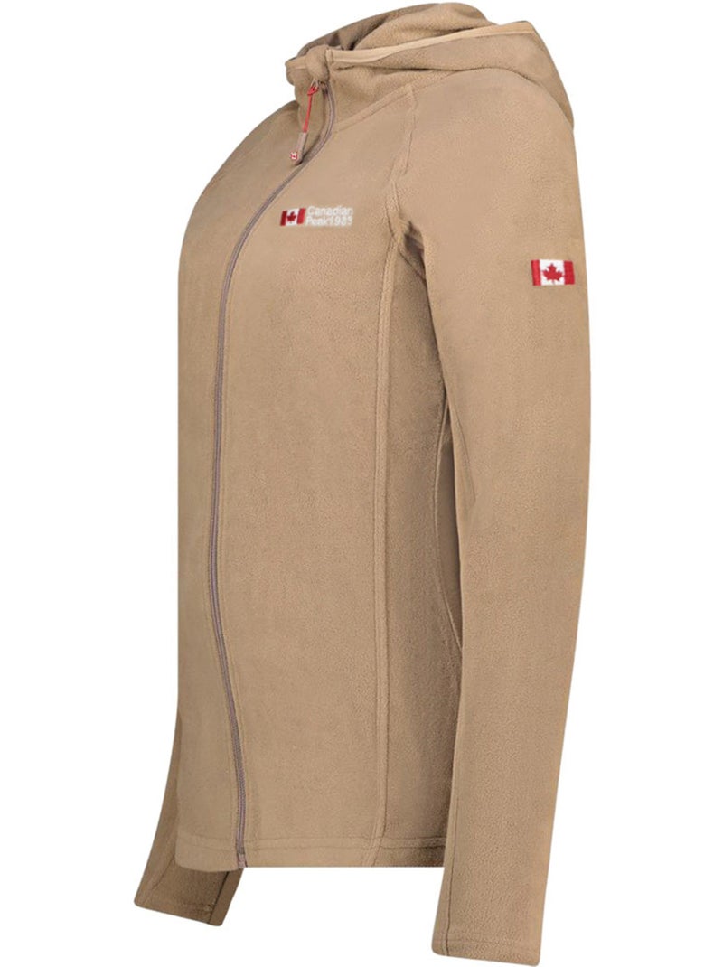 Veste micro-polaire à capuche tugoodeak – canadian peak Taupe - Kiabi