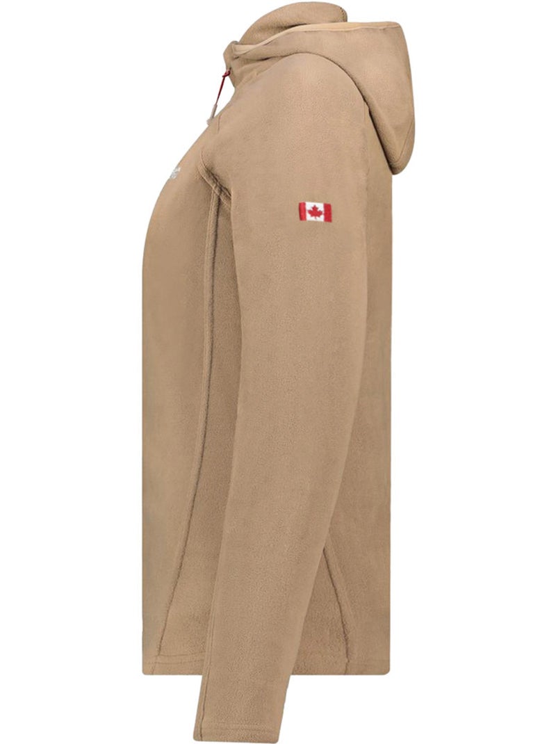 Veste micro-polaire à capuche tugoodeak – canadian peak Taupe - Kiabi