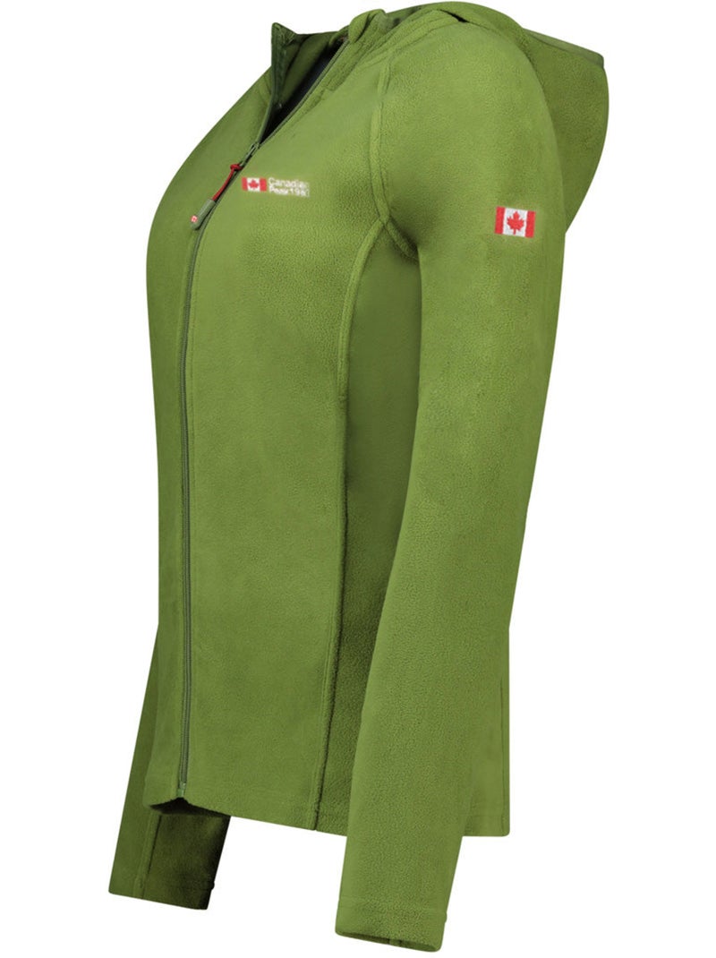 Veste micro-polaire à capuche tugoodeak – canadian peak Vert kaki clair - Kiabi