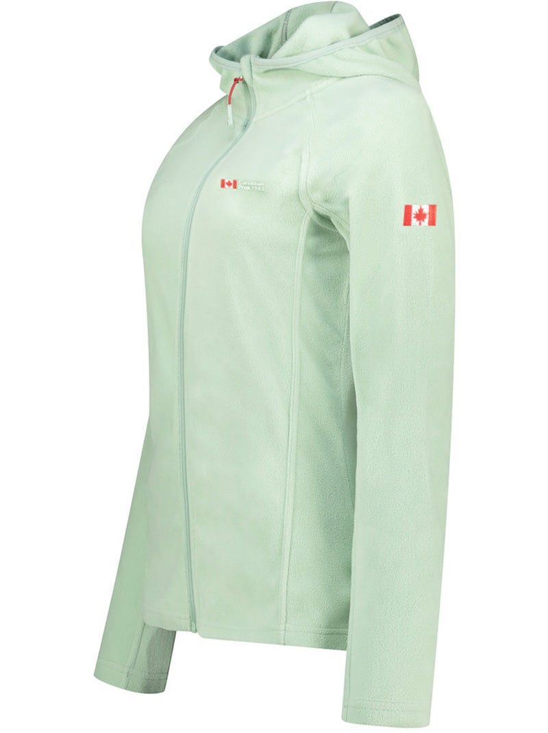 Veste micro-polaire à capuche tugoodeak – canadian peak Vert pastel - Kiabi