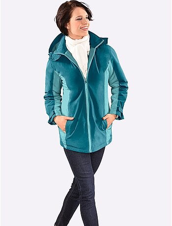 Veste microfibre à capuche amovible avec col montant et poches - taille standard - moda vilona